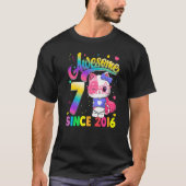 T-shirt Enfants 7 ans chat Awesome depuis 2016 Cat 7th Bir (Devant)