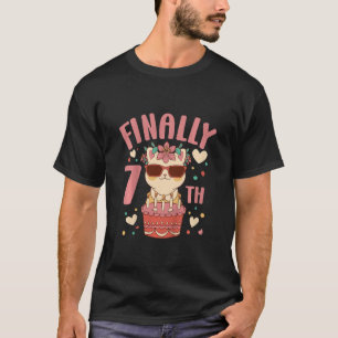 T-shirt Enfants 7e anniversaire Filles mignonnes tenue de