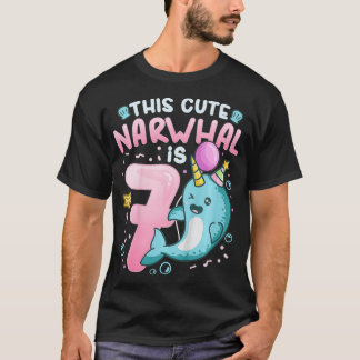 T-shirt Enfants 7e anniversaire Narwhal 7 Anniversaire Thè