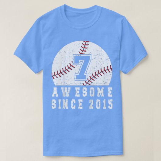 T-shirt Enfants 7ème Anniversaire De Baseball Garçon Né En (Design devant)