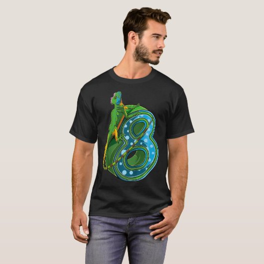 T-shirt Enfants 8 ans Lizard Reptile 8e anniversaire Anniv (Devant entier)