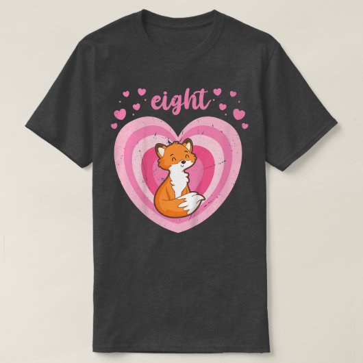 T-shirt Enfants 8 ans Mignonne Fox Anniversaire Fille 8e B (Design devant)