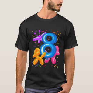 T-shirt Enfants 8E Anniversaire Balloon Animaux Ballons Th