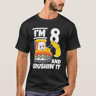T-shirt Enfants 8e anniversaire Construction I'm 8 And Cru