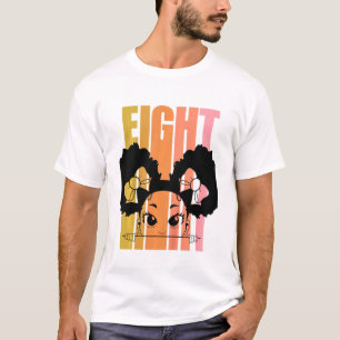 T-shirt Enfants 8e anniversaire mignonne fille noire Afro