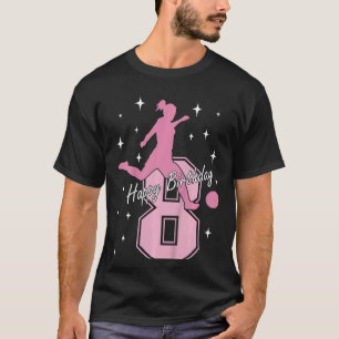 T-shirt Enfants 8e anniversaire soccer jouant fille