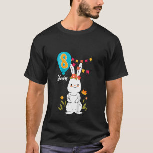 T-shirt Enfants 8e fête d'anniversaire 8 ans Lapin Lapin F