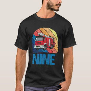 T-shirt Enfants 9 ans 9e anniversaire garçon pompier pompi