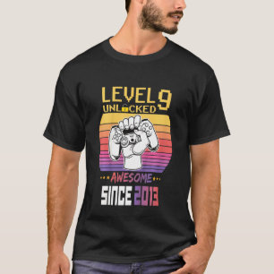 T-shirt Enfants 9 ans 9e anniversaire Retro Boys Gamer Nin