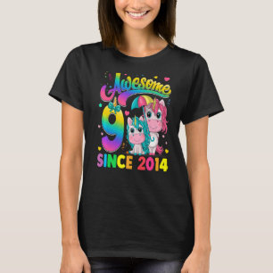 T-shirt Enfants 9 ans depuis 2014 Princesse Unicorn 9e B