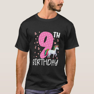 T-shirt Enfants 9 ans Filles Unicorne 9e anniversaire