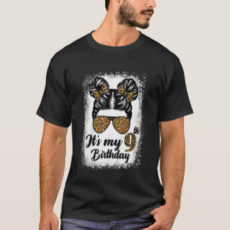 T-shirt Enfants 9 ans Messy Bun Girl Leopard C'est My 9t