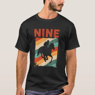 T-shirt Enfants 9e anniversaire Cheval Rider Ventilateur 9