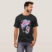 T-shirt Enfants 9e anniversaire filles requin 9 ans Old Oc (Devant entier)