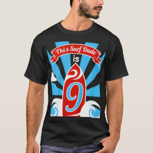 T-shirt Enfants 9e anniversaire Garçons Surf Surfer 9 ans