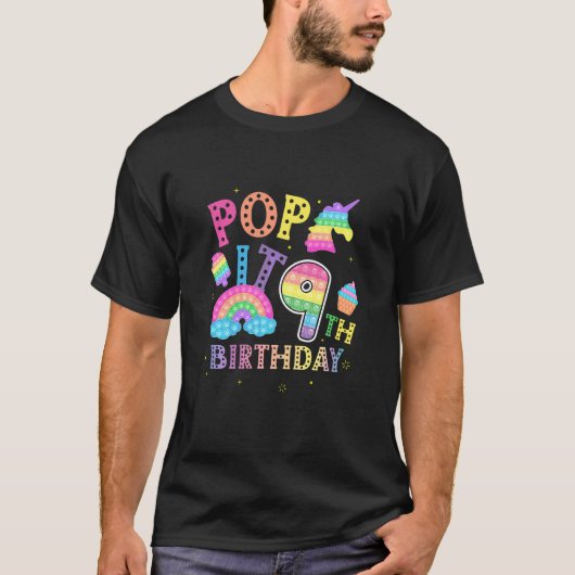 T-shirt Enfants 9e Anniversaire Pop 9 Année Populaire Part (Devant)