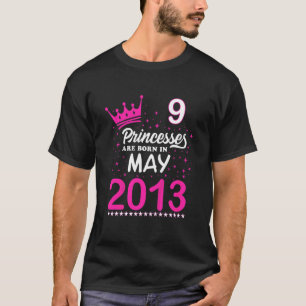 T-shirt Enfants 9e Anniversaire Princesses Roses Nées En M