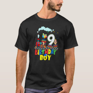 T-shirt Enfants 9e anniversaire Train Boys Steam Locomotiv