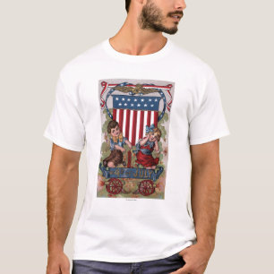 T-shirt Enfants allumant des feux d'artifice