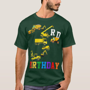 T-shirt Enfants Amusants 3e Anniversaire Camions de constr
