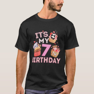 T-shirt Enfants Amusants Cute Animal Cupcake Son 7e annive