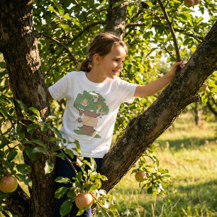 T-shirt Enfants amusants jouant dans l'arbre Apple