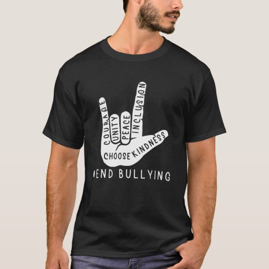 T-shirt Enfants anti-intimidation Love Signale Langue de l (Devant)