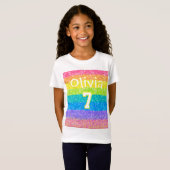 T-Shirt Enfants Arc-en-ciel Anniversaire Design de texte m (Devant entier)