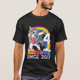 T-shirt Enfants Awesome Depuis 2017 Dabbing Unicorn 4E Ann
