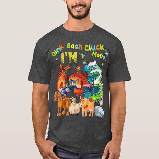 T-shirt Enfants Barnyard 3e anniversaire Animaux de ferme  (Devant)