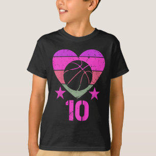 T-shirt Enfants Basketball Anniversaire 10 ans Garçon fill