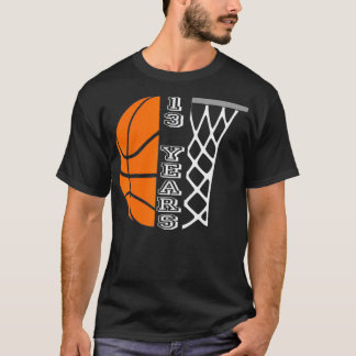 T-shirt Enfants Basketball Anniversaire Pour Garçons 13 An