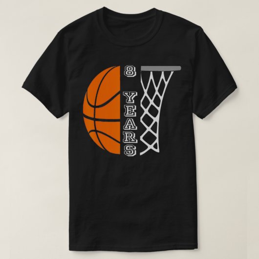 T-shirt Enfants Basketball Anniversaire Pour Garçons 8 Ans (Design devant)