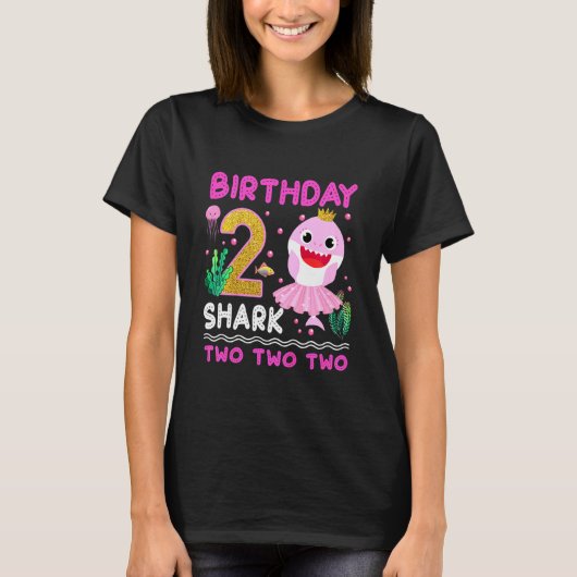 T-shirt Enfants Bébé Cute Shark 2e anniversaire garçon fil (Devant)