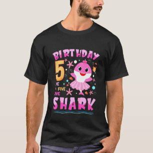 T-shirt Enfants Bébé Cute Shark 5e anniversaire garçon fil