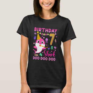 T-shirt Enfants Bébé Cute Shark 7e anniversaire garçon fil