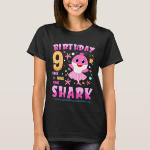 T-shirt Enfants Bébé Cute Shark 9e anniversaire garçon fil