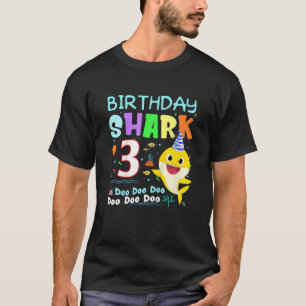 T-shirt Enfants bébé requin 3 ans 3e anniversaire Doo Do