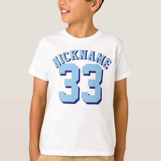 T-shirt Enfants blancs et bleus | Sports Jersey Design (Devant)