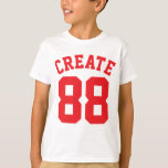 T-shirt Enfants blancs et rouges | Sports Jersey Design<br><div class="desc">Enfants blancs et rouges | Sports Jersey Design ・ Kids Jersey Raglan Tee</div>