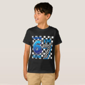 T-shirt Enfants Bleu à Carreaux J'avais 6 ans Maintenant J (Devant entier)