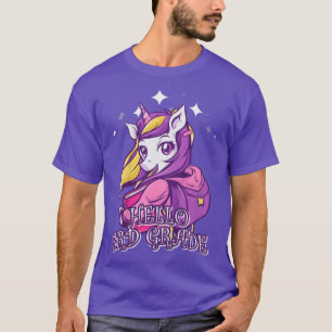T-shirt Enfants Bonjour 3e année Unicorn étudiant retour à