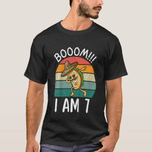 T-shirt Enfants Boom I Am 7 Dabbing Taco Anniversaire 7 An