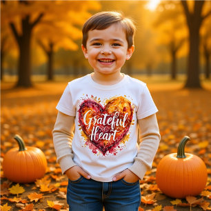 T-Shirt Enfants calligraphie aquarelle Cœur reconnaissant