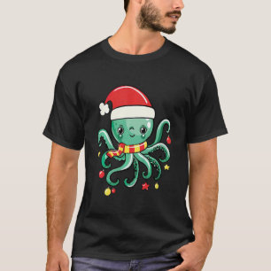 T-shirt Enfants calmar mignonne Père Noël Noël Octopus Paj