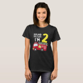 T-shirt Enfants Camion d'incendie 2e anniversaire garçon b (Devant entier)