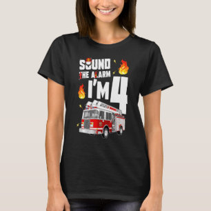 T-shirt Enfants Camion d'incendie 4e anniversaire garçon 4