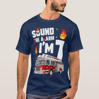 T-shirt Enfants Camion d'incendie 7e anniversaire garçon 7