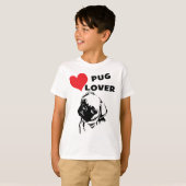 T-shirt Enfants Carlin Lover Red Heart Chien (Devant entier)