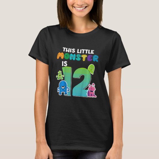 T-shirt Enfants Ce Petit Monstre A 12 Ans 12e Naissance (Devant)